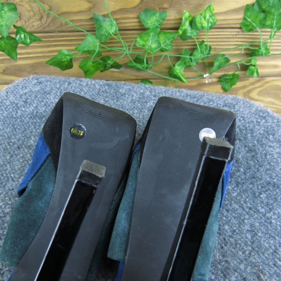 Jessica Simpson Bendie Women Platform Heel Shoes Blue Leather‎ Size 6 Medium - Picture 9 of 9